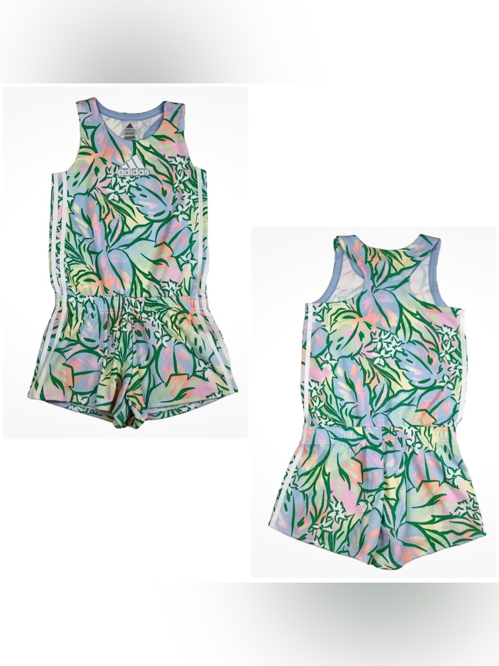 Adidas Girls Summer Tropical Print Romper